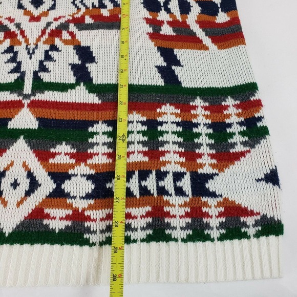 Vtg DIANA MARCO Plus Size 22? Multicolor Geometric Chunky Hipster Long Sleeve - Picture 6 of 9